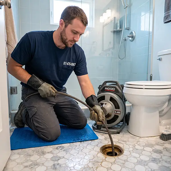 Bathroom drain maintenance and cleaning solutions provided by Fort Worth Plumber TX