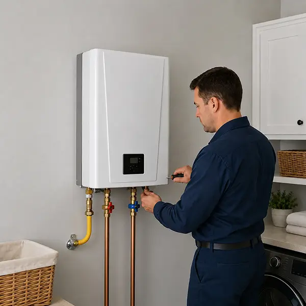 Fort Worth tankless water heater specialist servicing modern heating systems