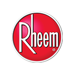 Rheem water heater brand logo serviced by Fort Worth Plumber TX